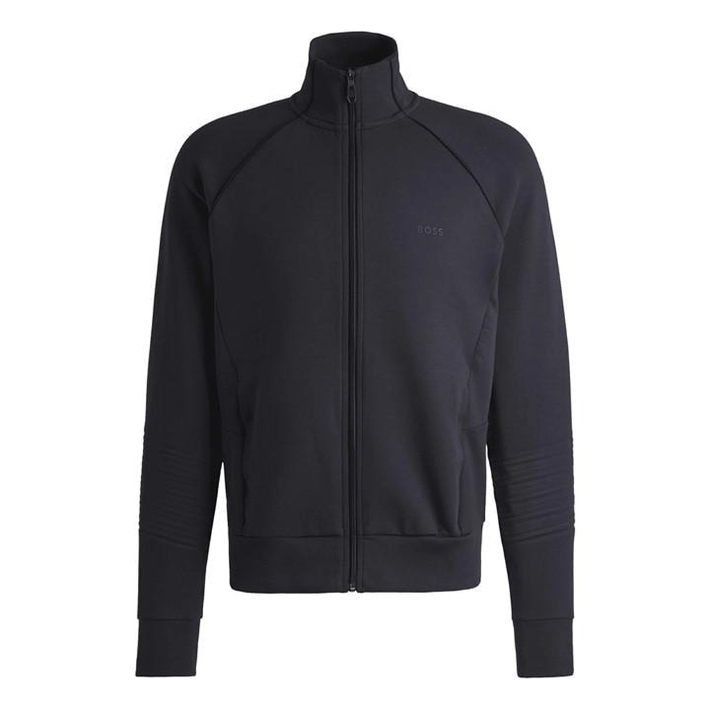 Hugo Boss Stretch-Cotton Zip-Up Sweatshirt - Blue